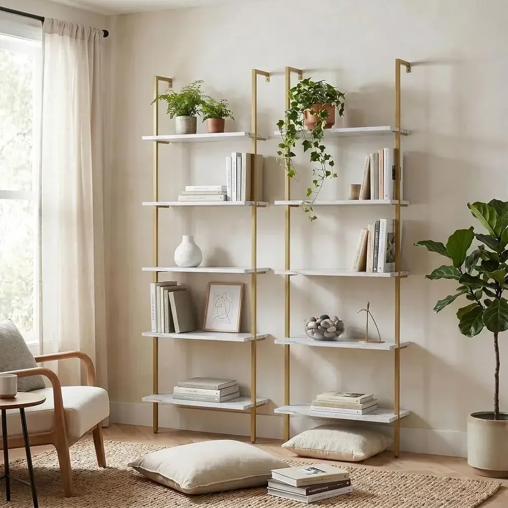 5-ярусная настенная деревянная – обзор и цена Home Office With Bookshelves