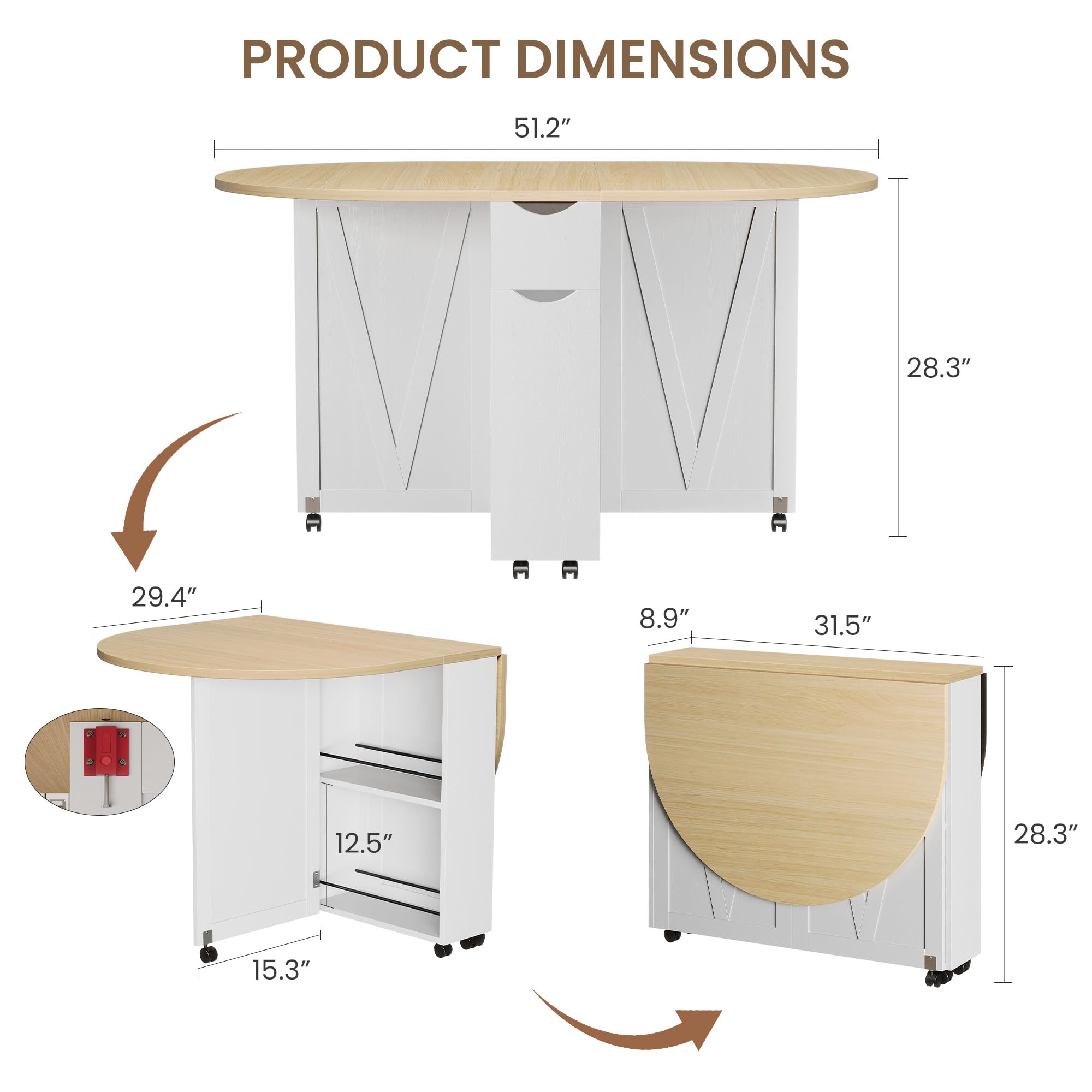 Складной обеденный стол 3-в-1  – обзор и цена Desk Drawer Small